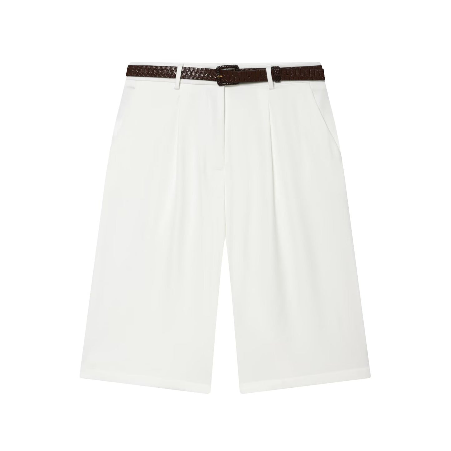 Women's With Belt casual Long style shorts