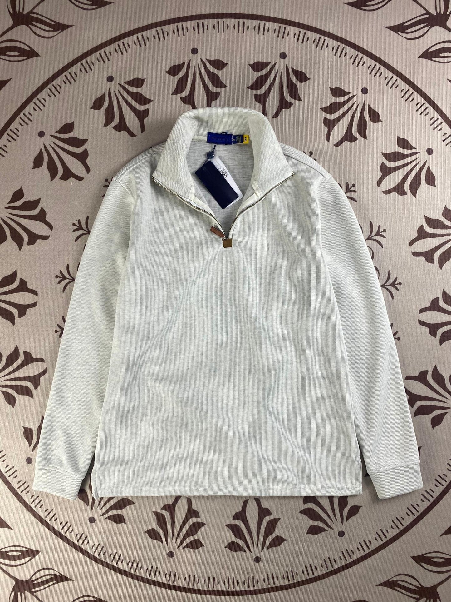 Men's and women's new casual Joker Mini fabric long sleeve half zipper sweater
