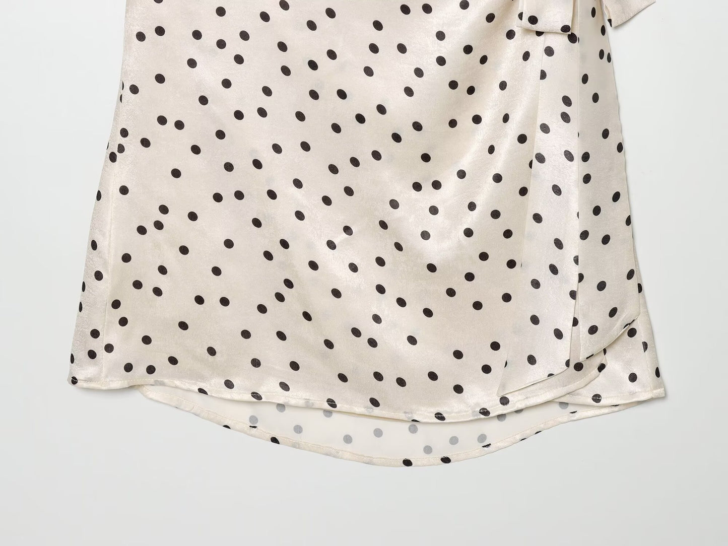 Women's satin textured polka dot halter neck dress