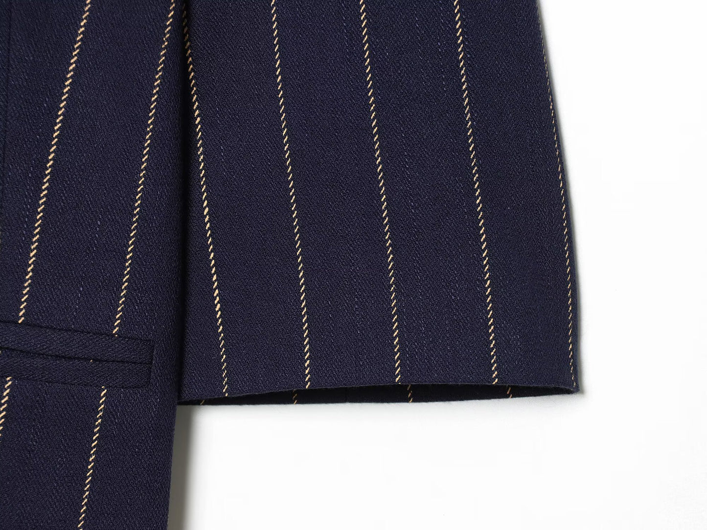 suit Women's 2 pieces linen blend striped jacket+Pants