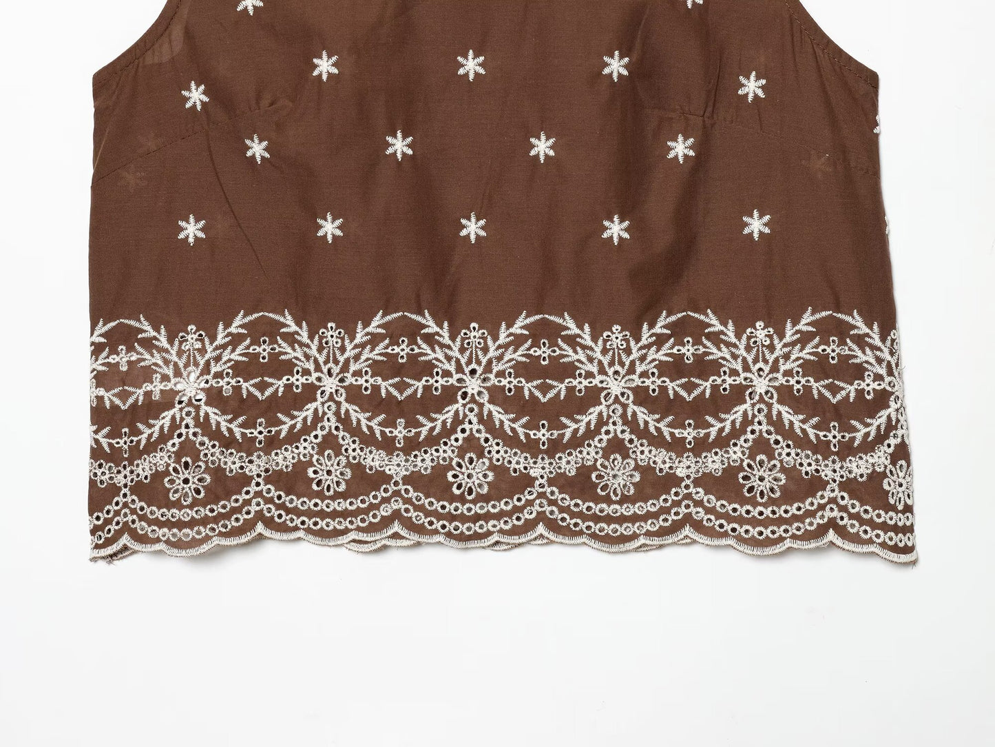 suit Women's 2 pieces hollowed out embroidered top+Skirts