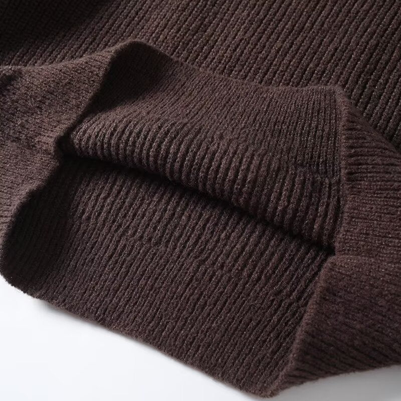 Women's new casual high neck long sleeved knitted sweater