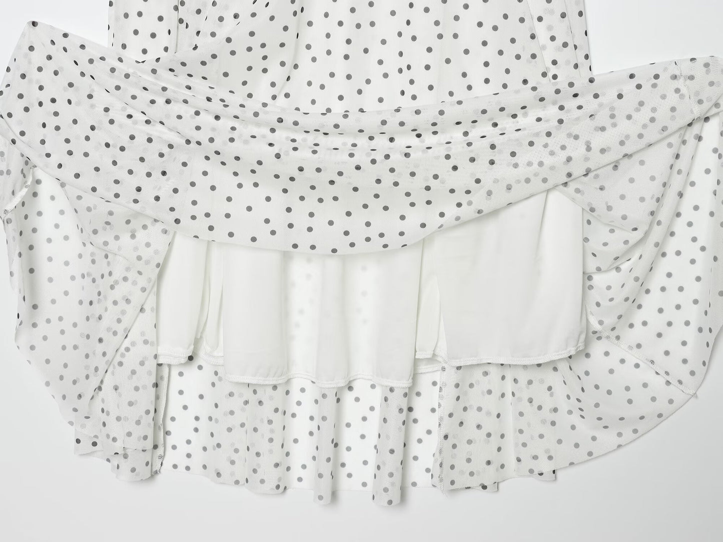 Women's pleated waist polka dot MIDI skirt