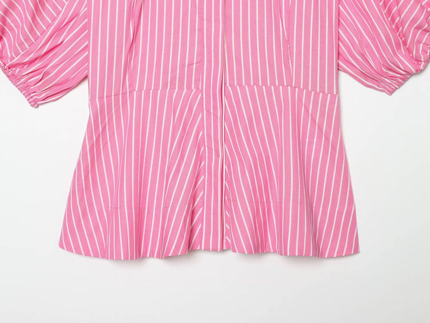 Women's casual striped poplin shirt