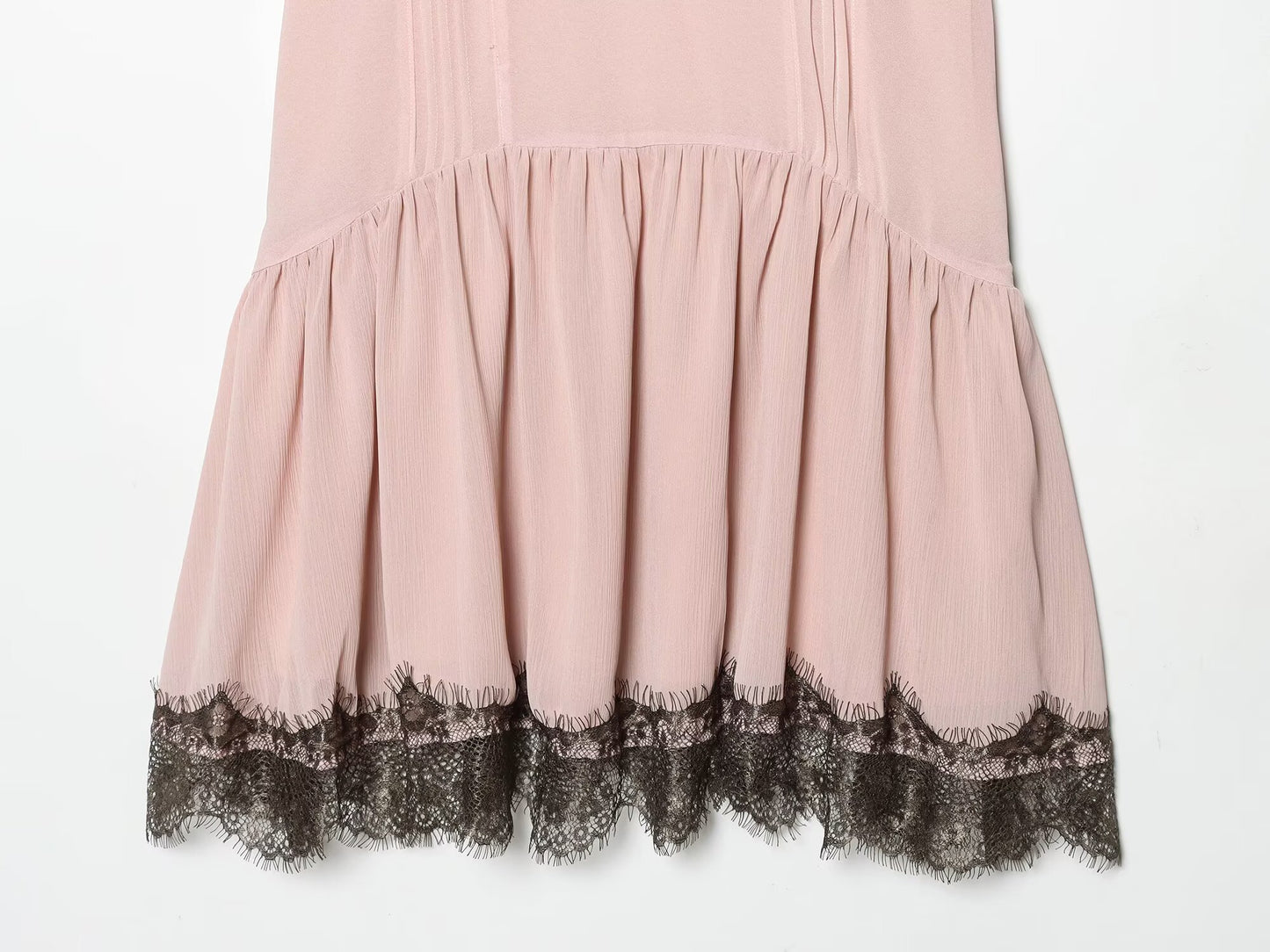 Women's sexy lace patchwork suspender dress