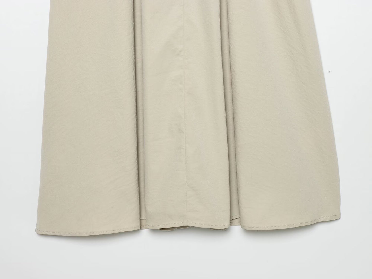 Women's pleated design poplin Midi dress