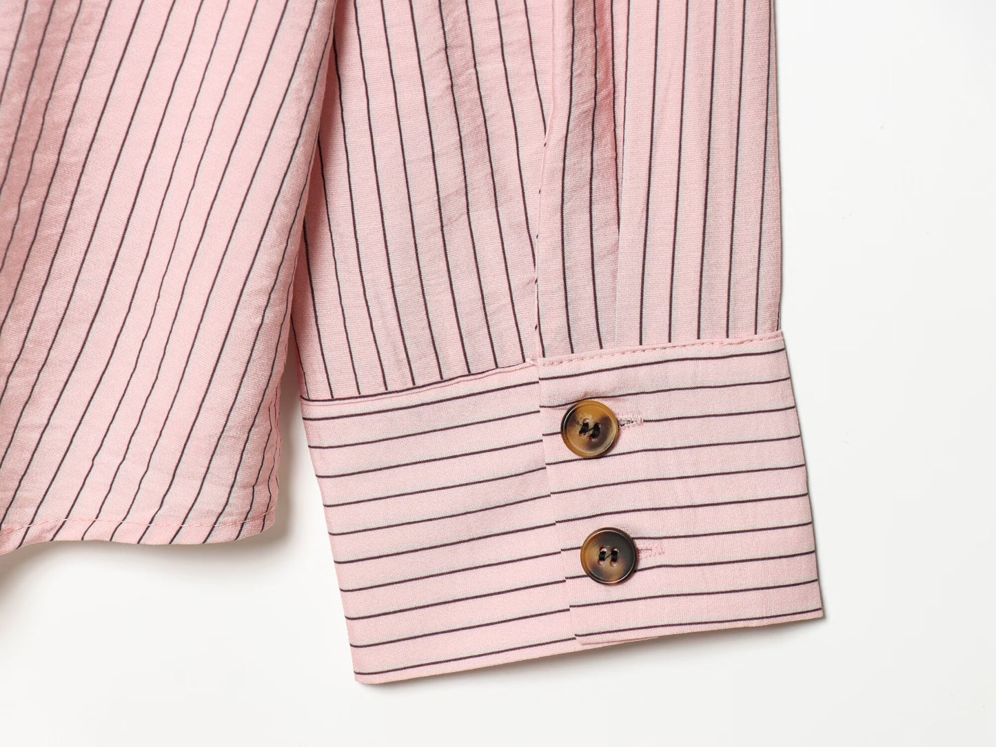 Women's loose striped high neck shirt