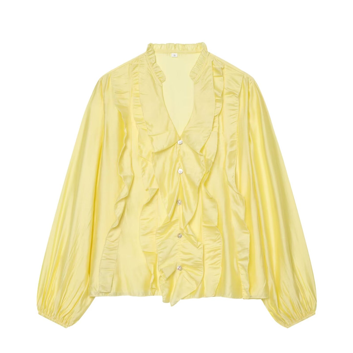 Women's layered decorative V-neck shirt