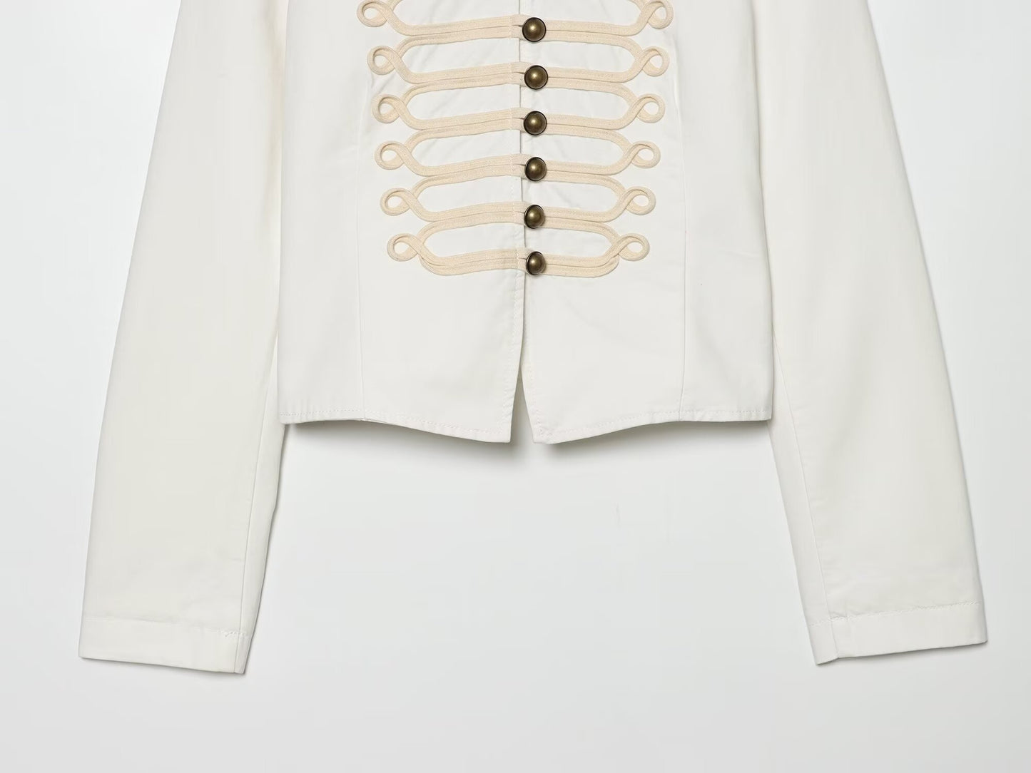 Women's rope knot decoration slim stand collar Coat