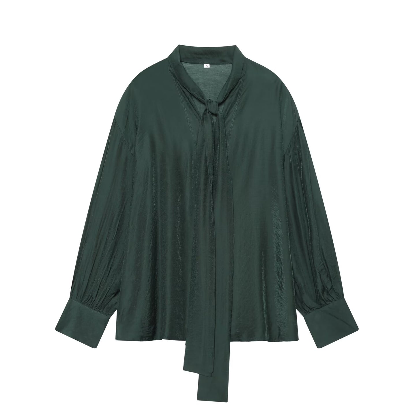 Women's scarf decoration casual satin textured shirt