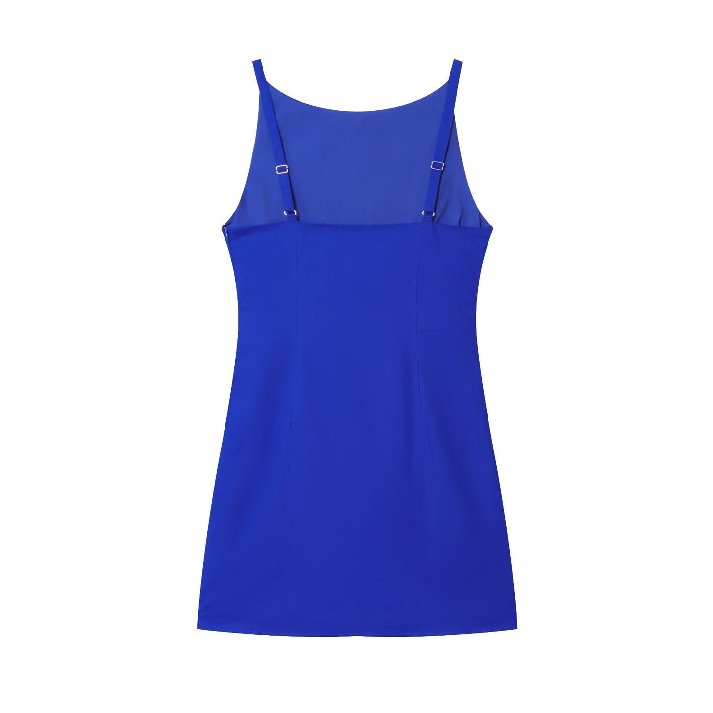 Women's new fashion cotton linen blend pleated suspender mini dress