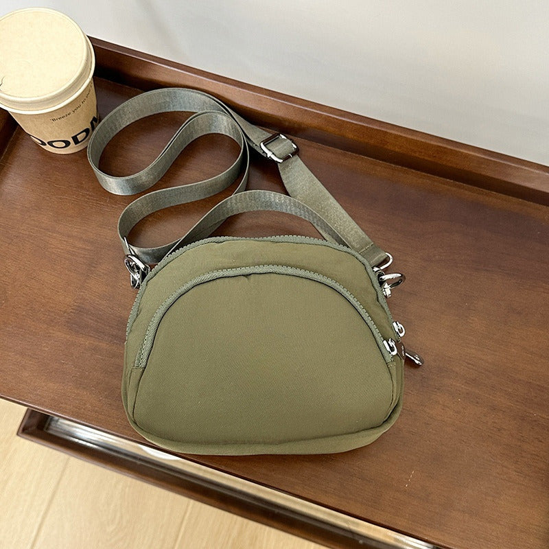 Women's three-layer shoulder bag small round Oxford cloth bag
