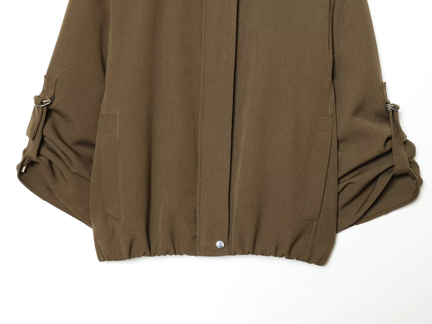Women's rolled up sleeve design pilot jacket Coat