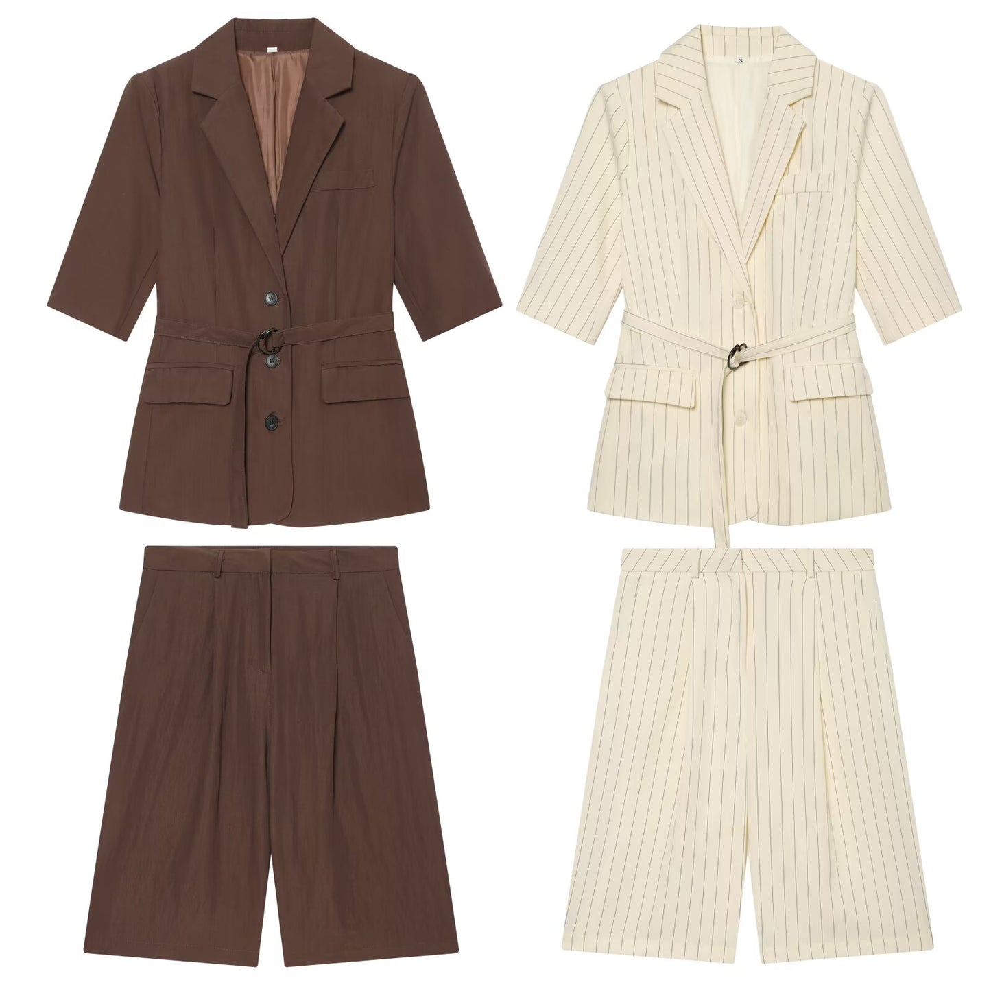 suit Women's 2 pieces five quarter sleeve lace up  Blazer Coat+shorts