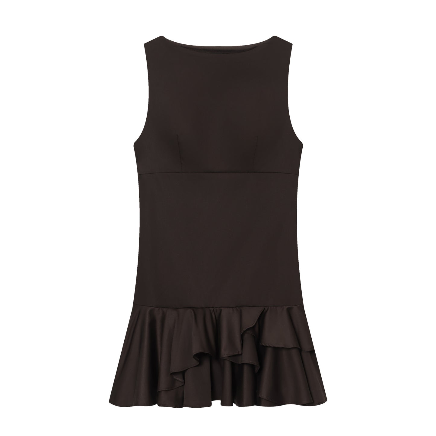 Women's new slim layered decoration sleeveless mini dress