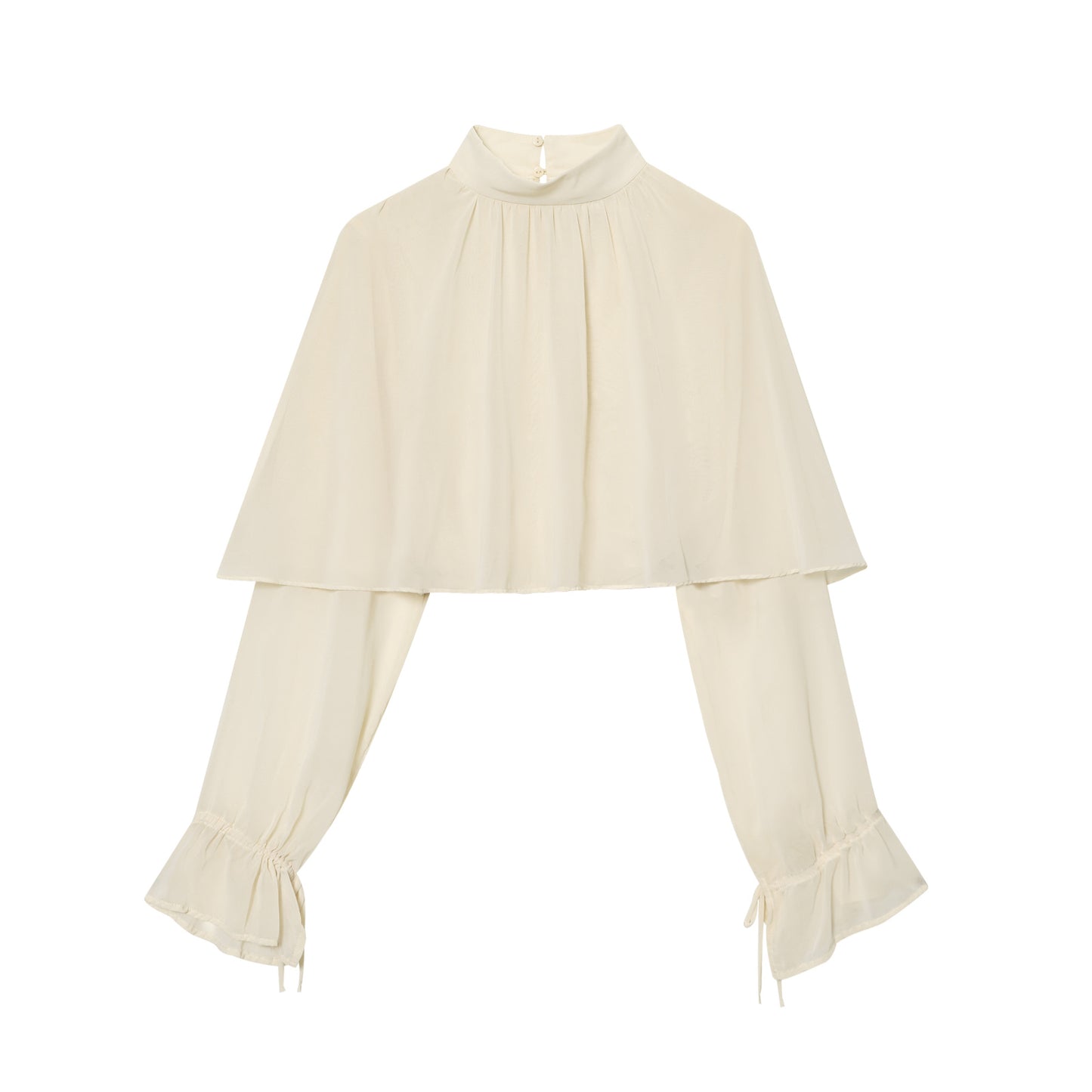 Women's new short layered decorative long sleeved top