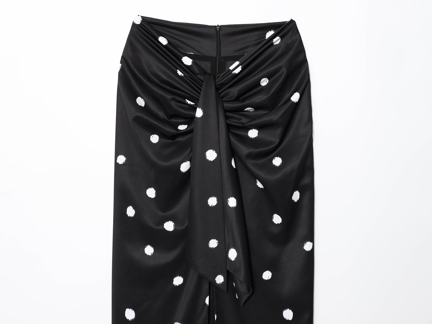 Women's knot decoration polka dot MIDI skirt