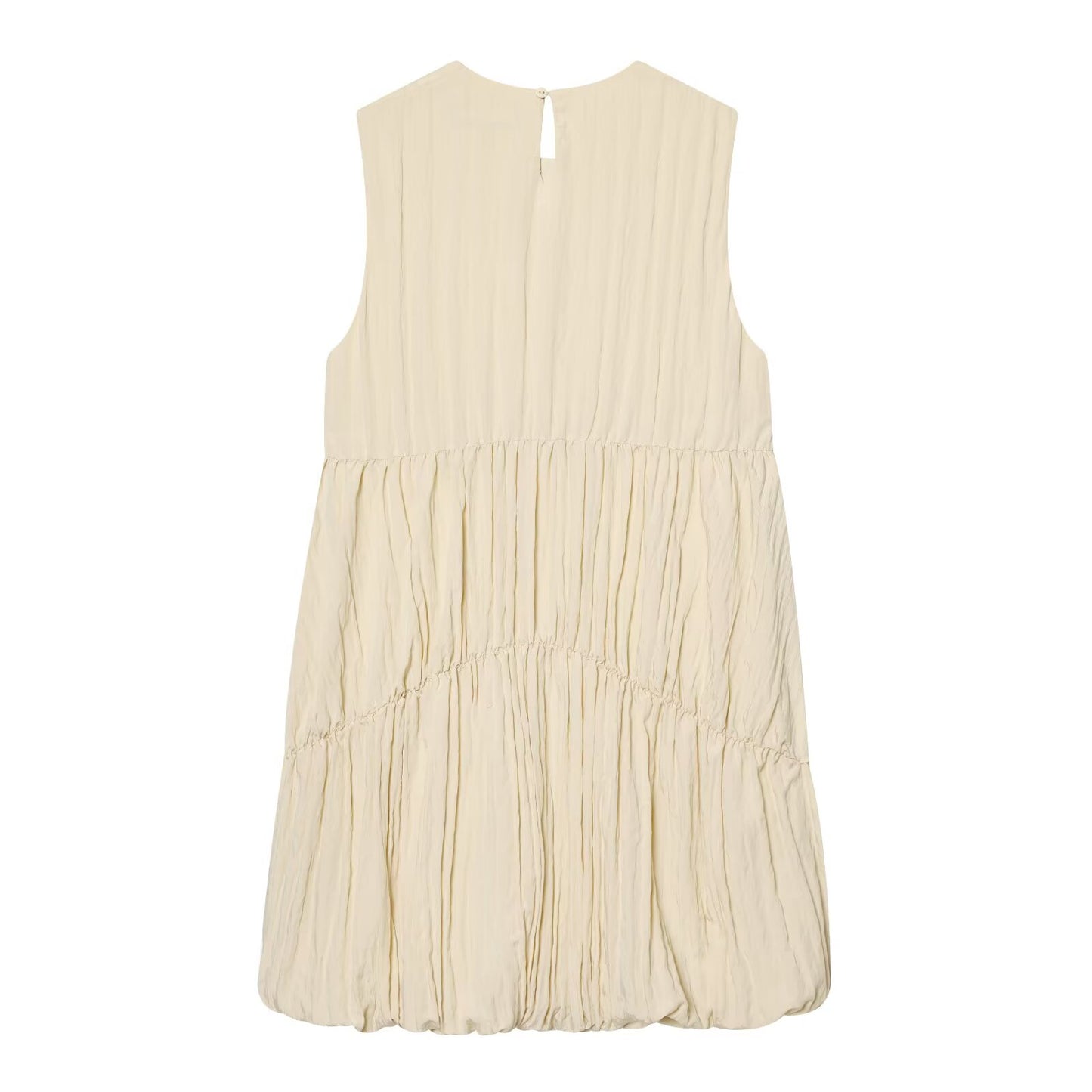 Women's balloon version pleated mini dress