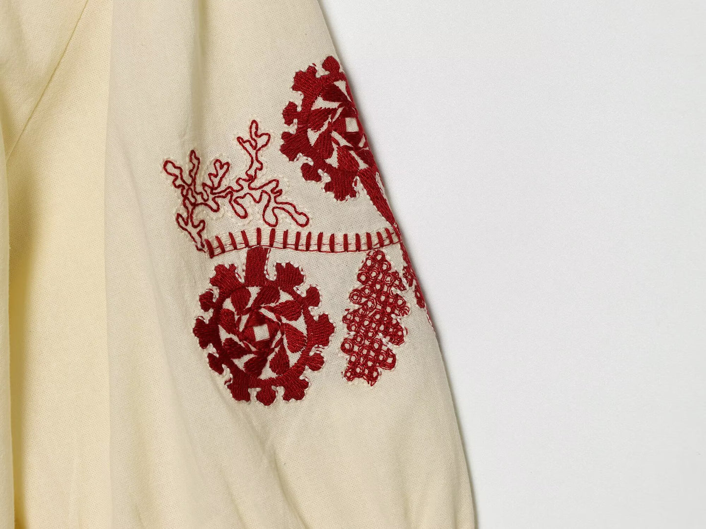 Women's tassel decorated embroidered shirt