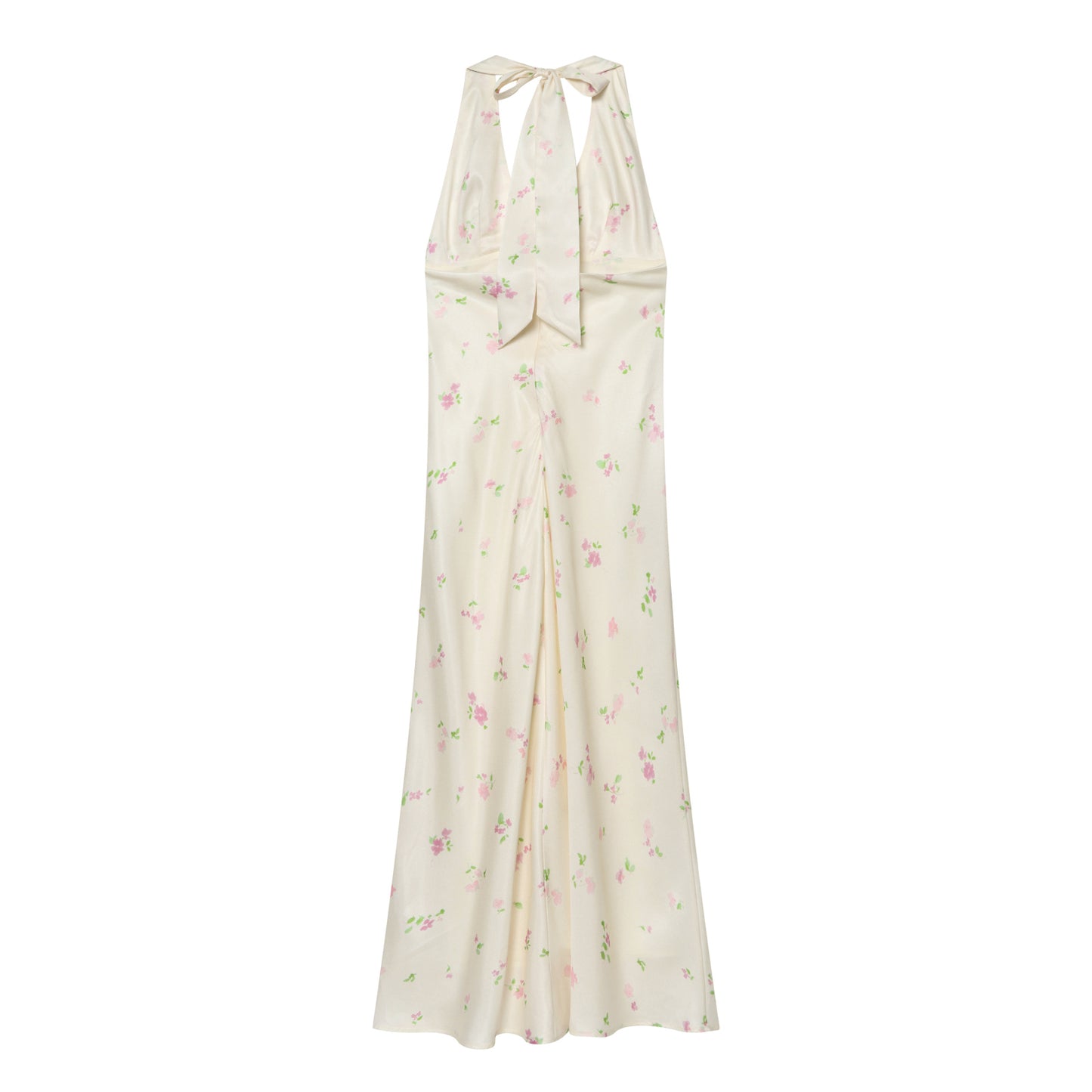 Women's satin textured printed MIDI dress