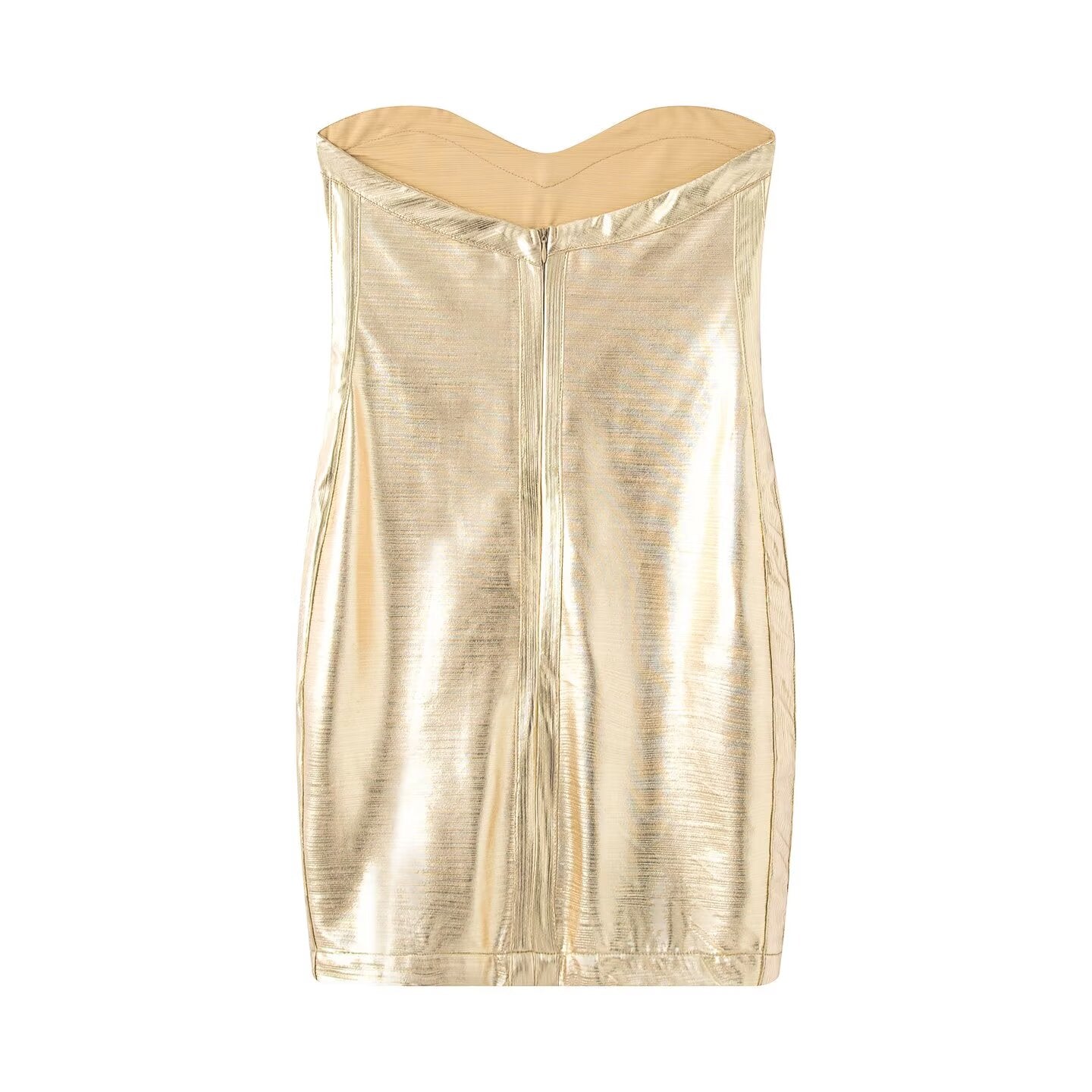 Women's slim backless strapless mini dress