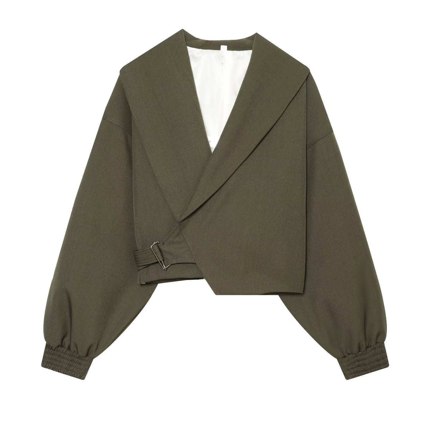 Women's buckle decoration casual short jacket