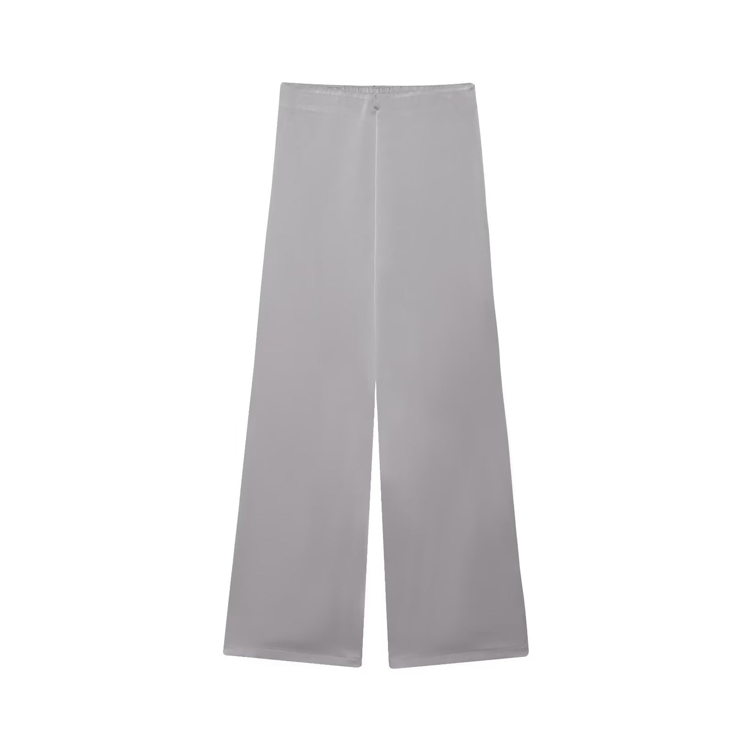 Women's 2025 new fashion satin textured strapless top+Pants suit