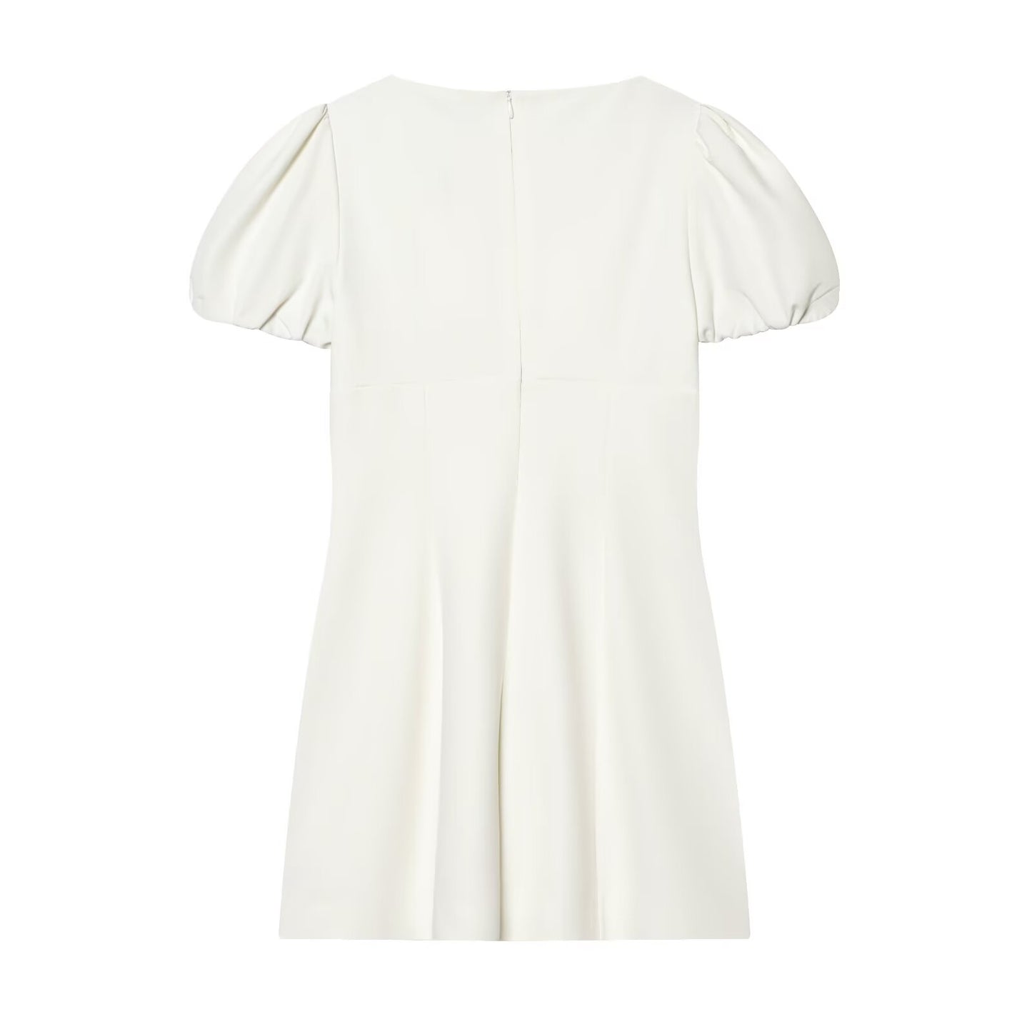 Women's pleated decorative short sleeved mini dress