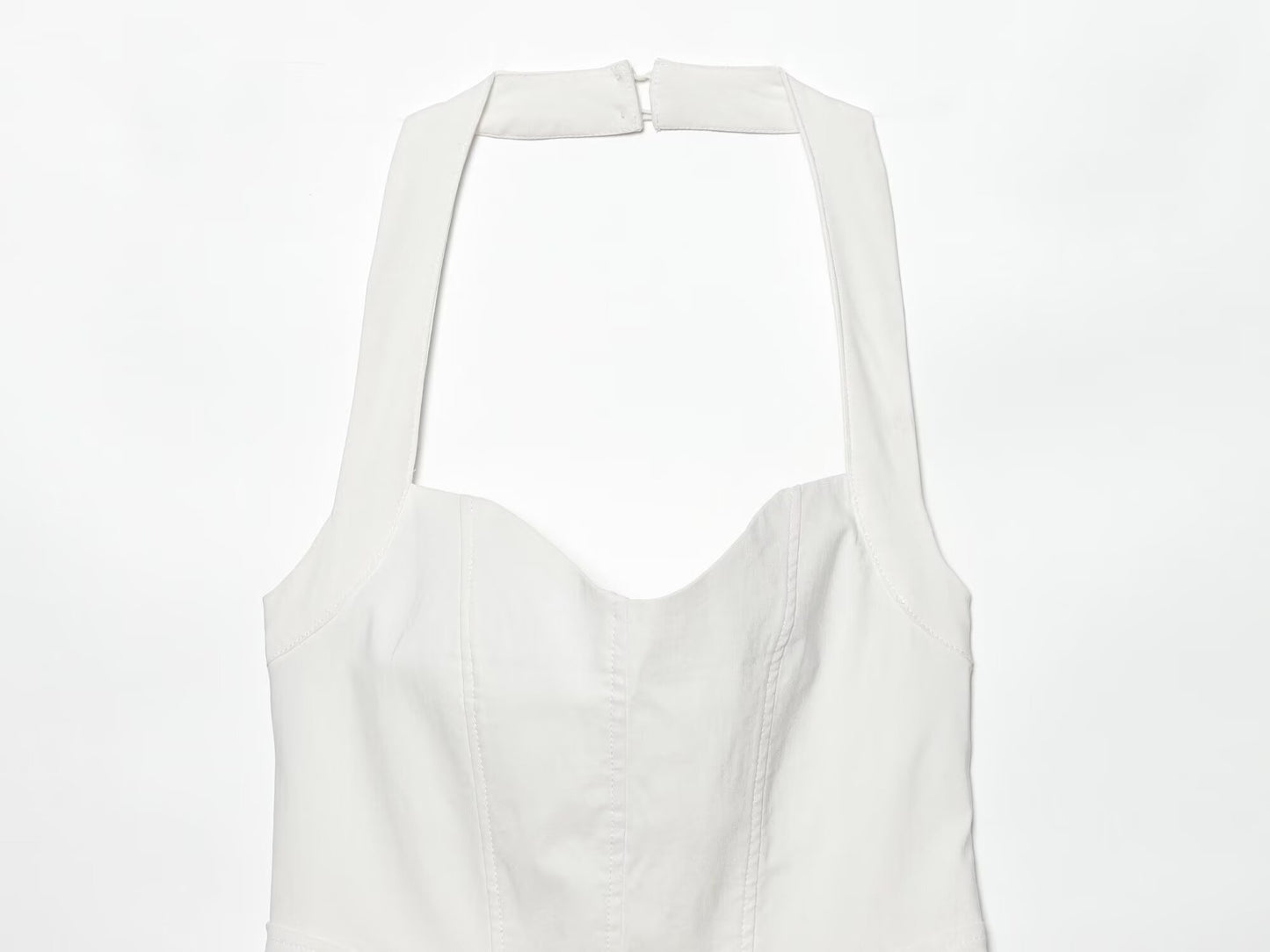 Women's sleeveless hanging neck wide hem dress