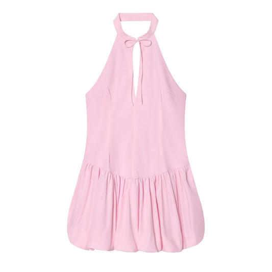 Women's backless halter neck mini dress