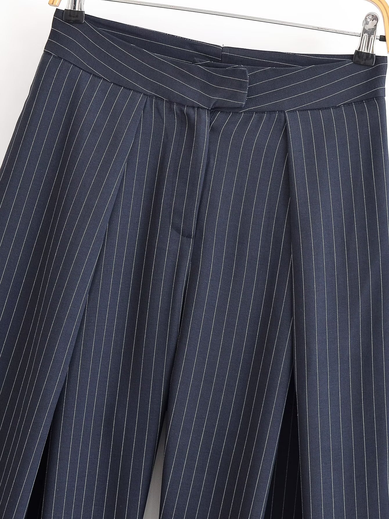 Women's new chic Fashion loose pleated striped wide leg pants