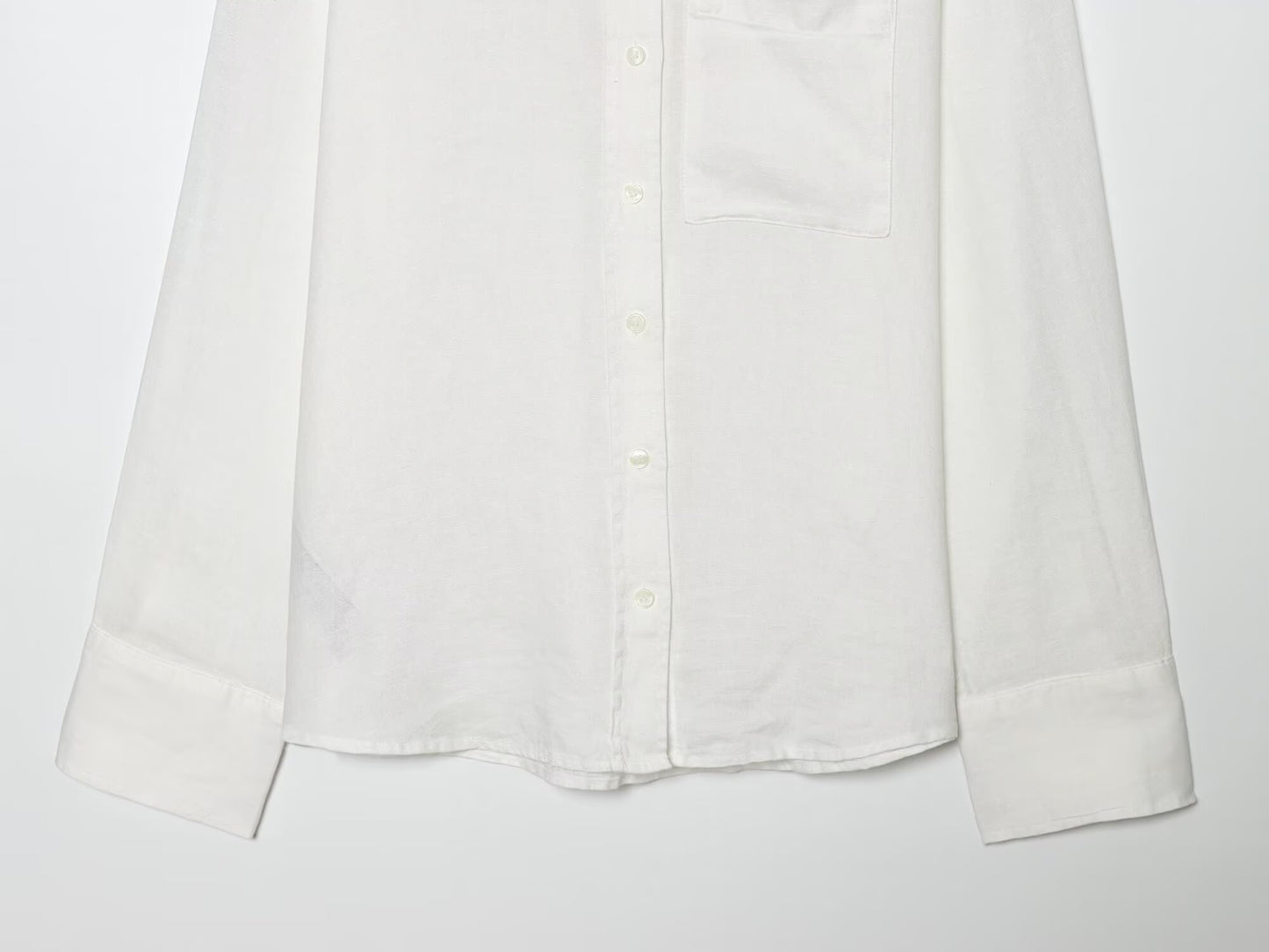 Women's linen blended linen long sleeved shirt