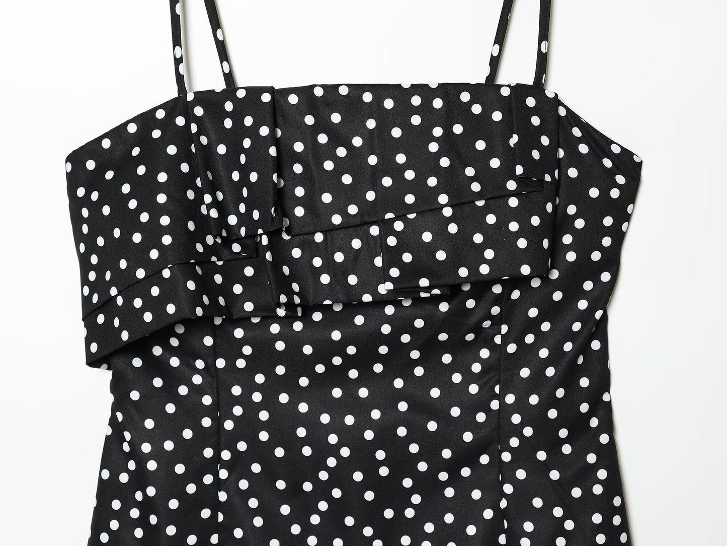 Women's polka dot suspender mini dress