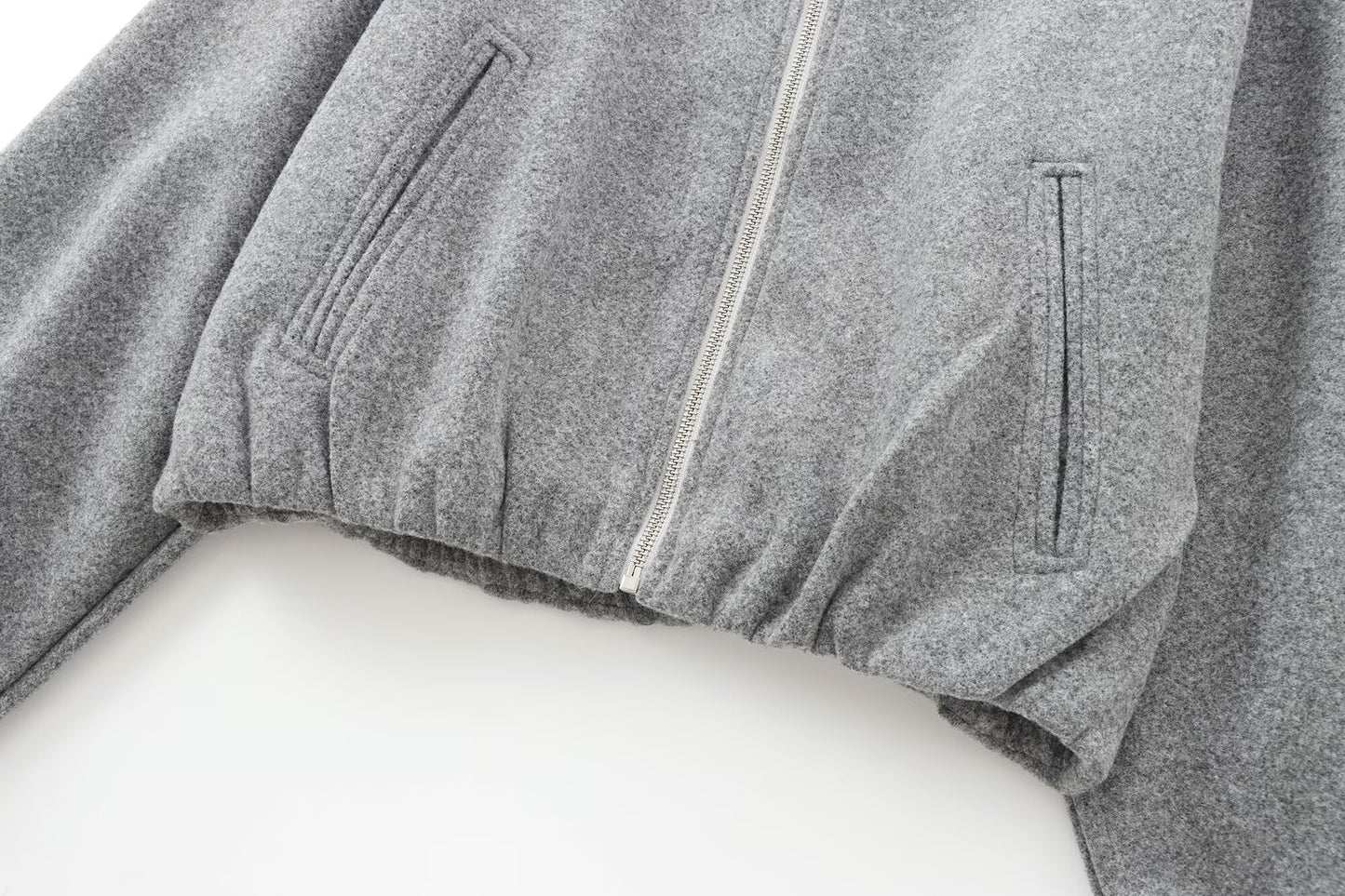 Women's soft textured O Neck pilot jacket Coat