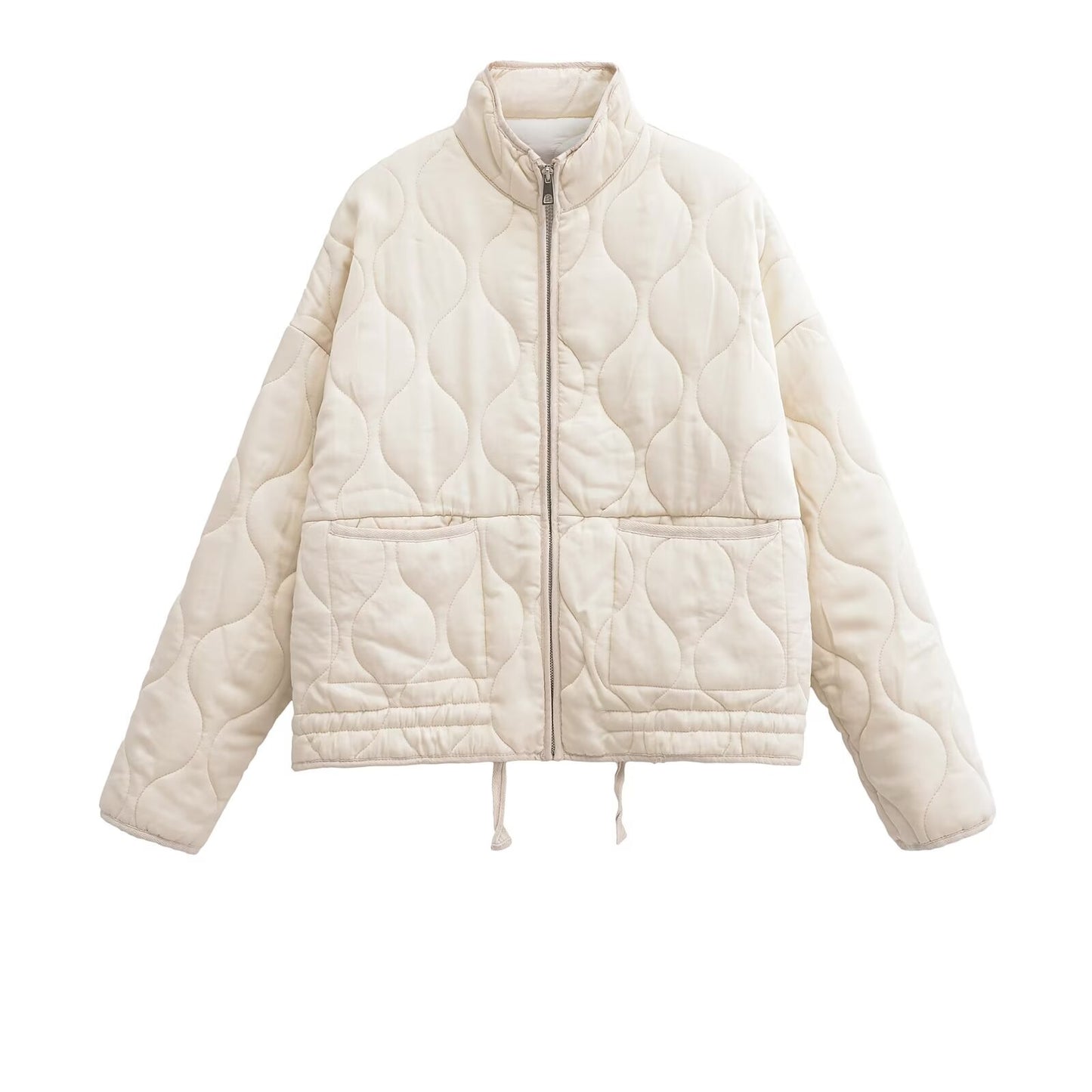 Women's loose standing collar warm cotton Coat