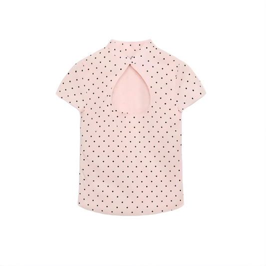 Women's open design slim polka dot top
