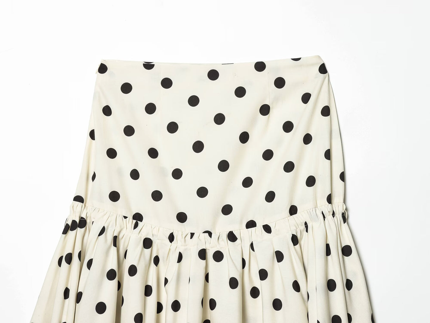 Women's asymmetrical polka dot MIDI skirt