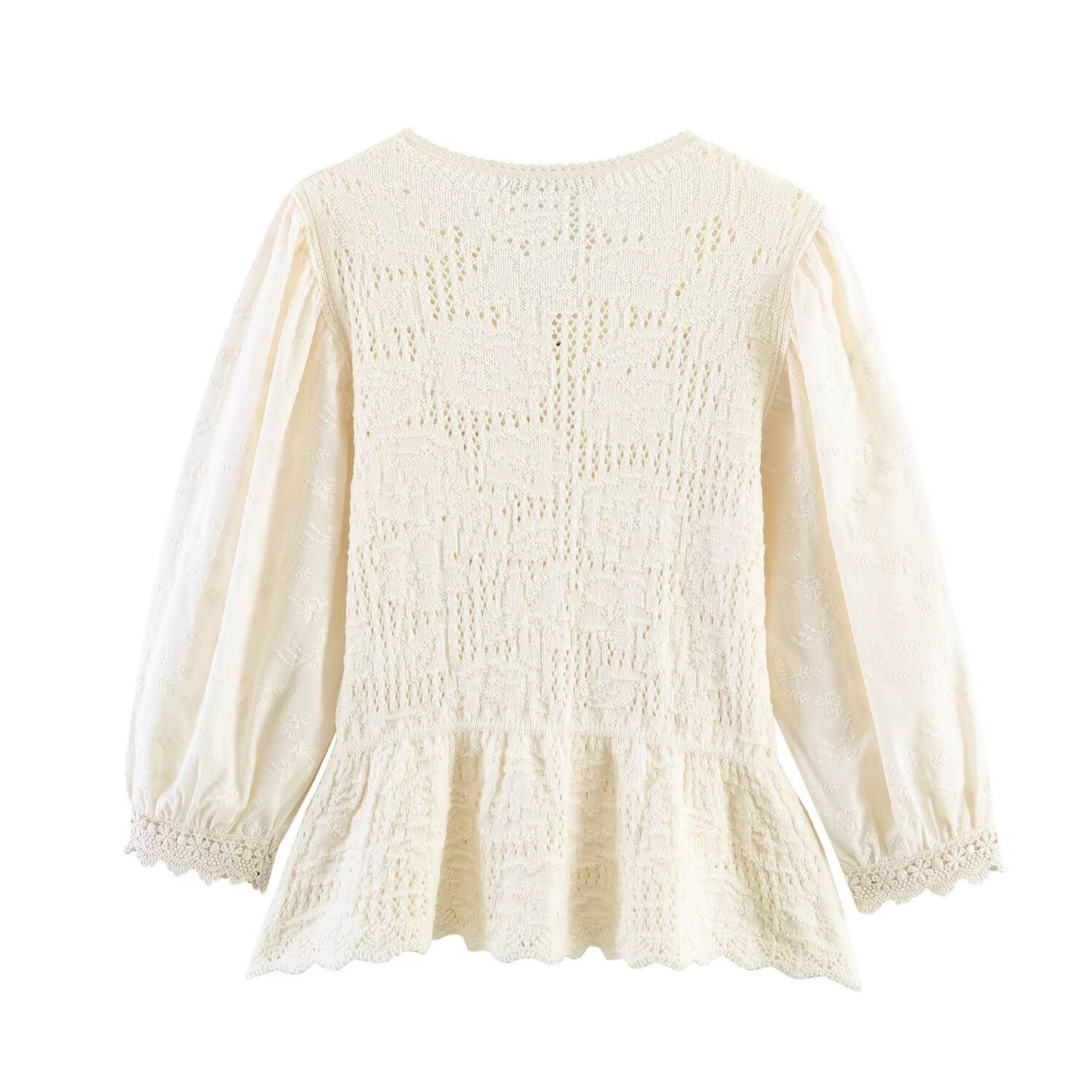 Women's seven quarter sleeve patchwork knit Coat