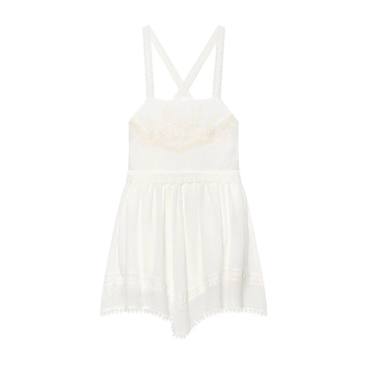 Women's chiffon embroidered mini dress