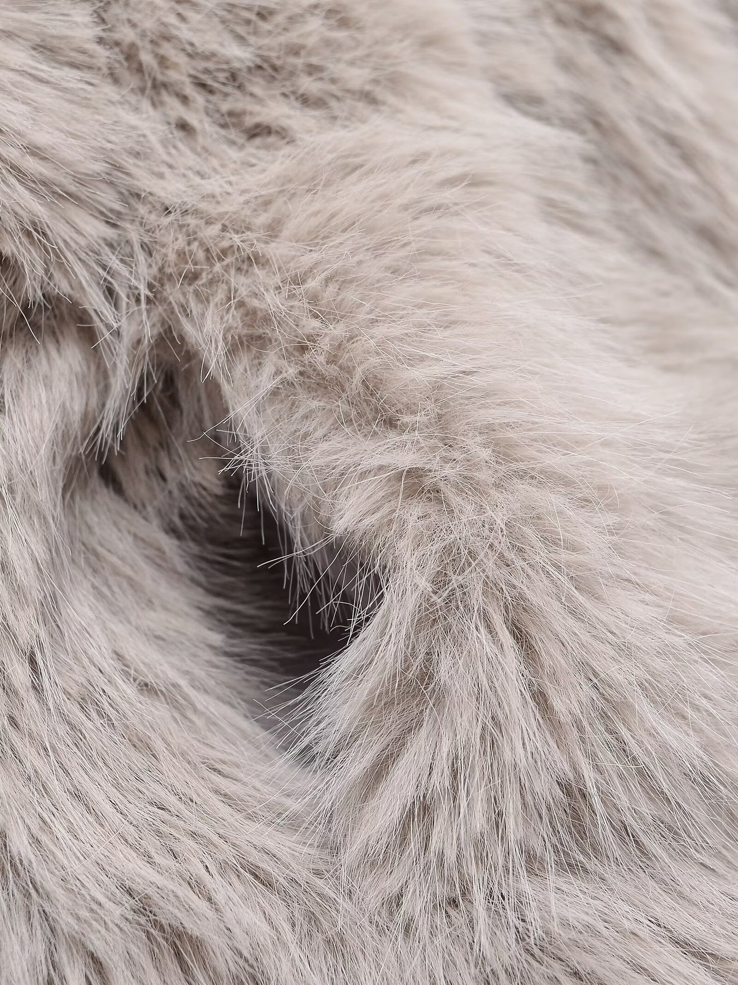 Women's faux fur effect short stand collar Coat