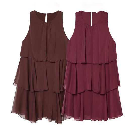 Women's sleeveless draped cake dress