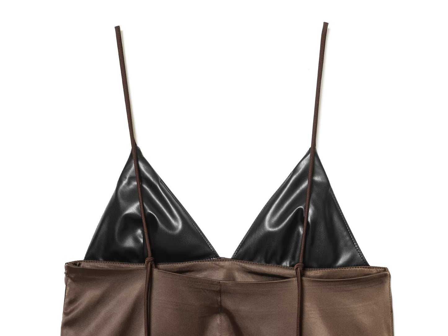 Women's patchwork asymmetrical suspender top
