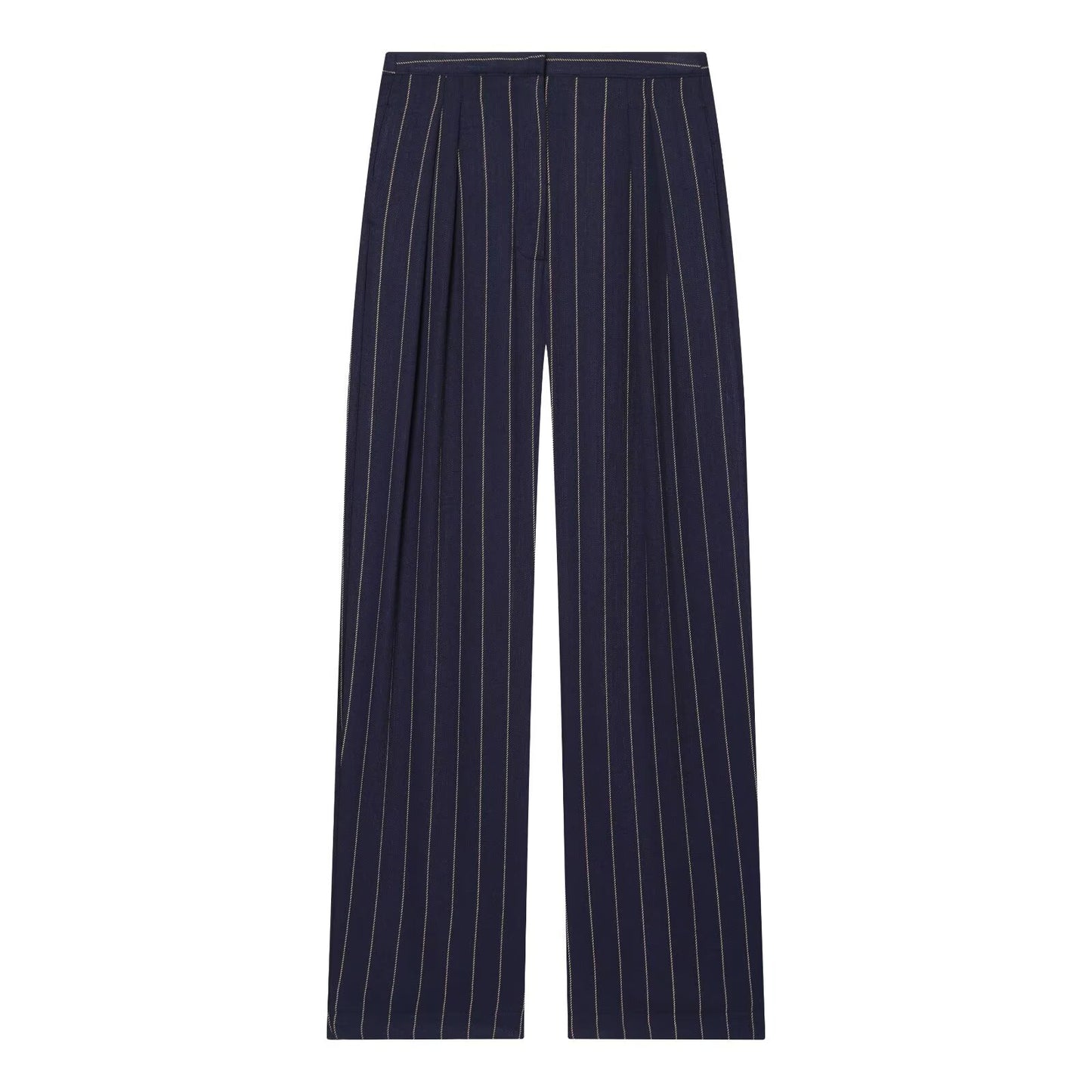 suit Women's 2 pieces linen blend striped jacket+Pants