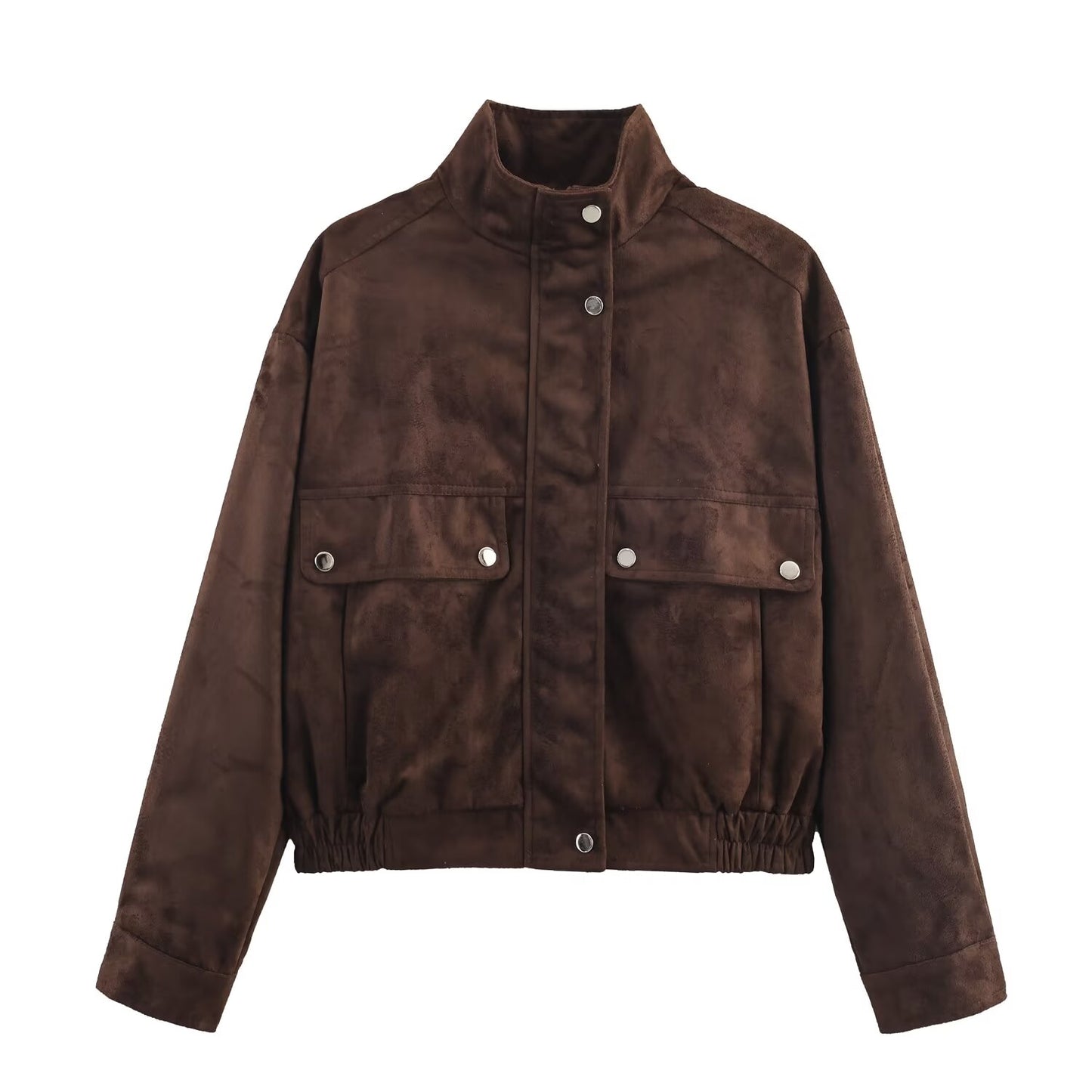 Women's standing collar Anti suede effect pilot jacket Coat