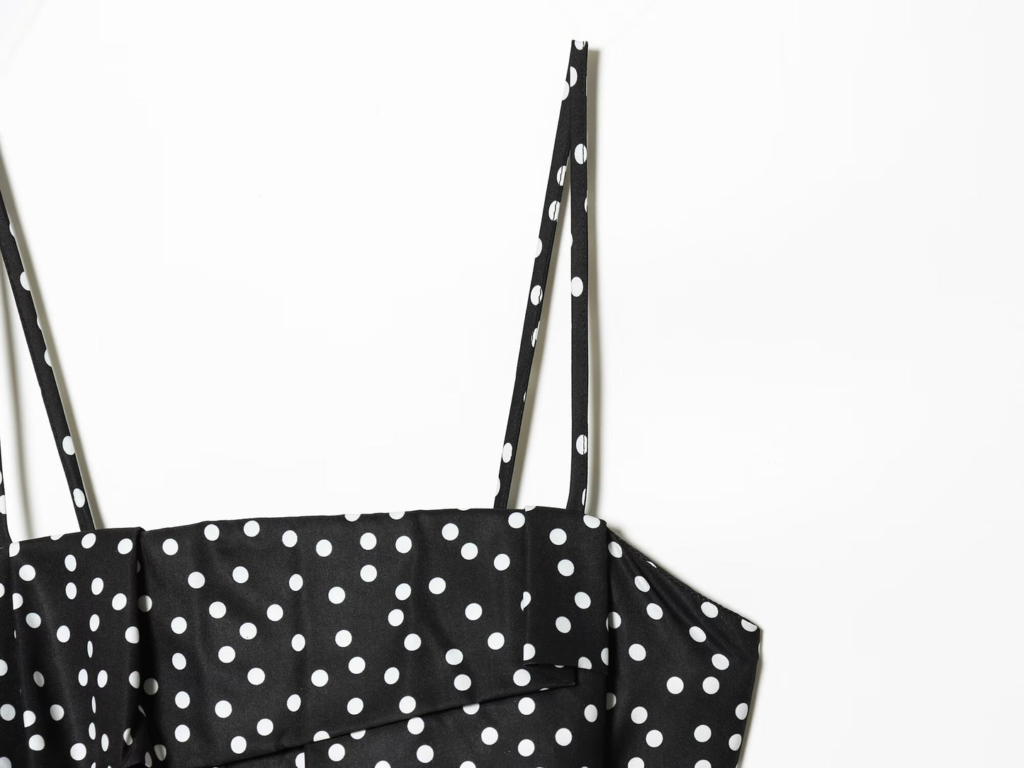 Women's polka dot suspender mini dress