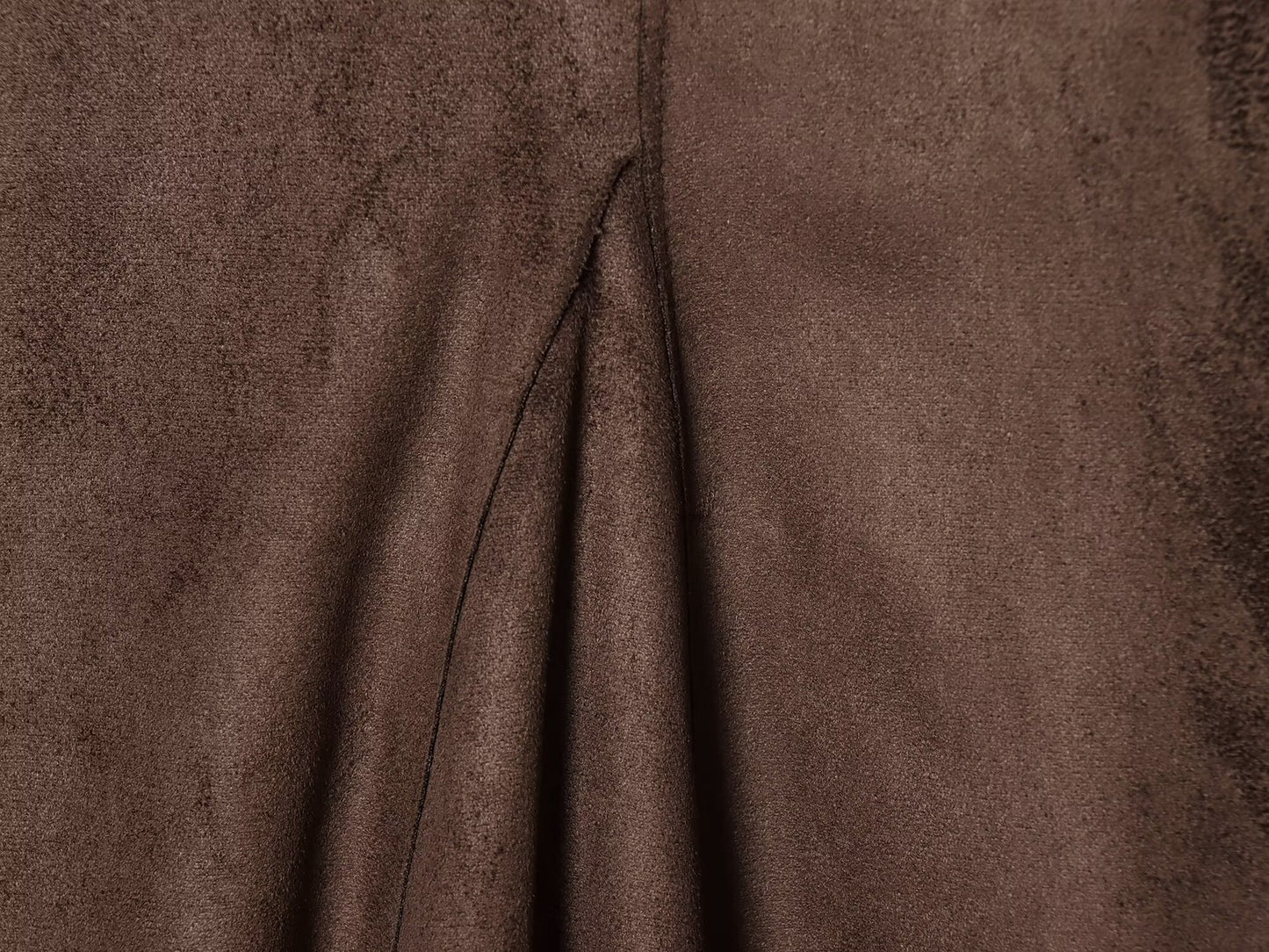 Women's asymmetrical suede effect MIDI skirt