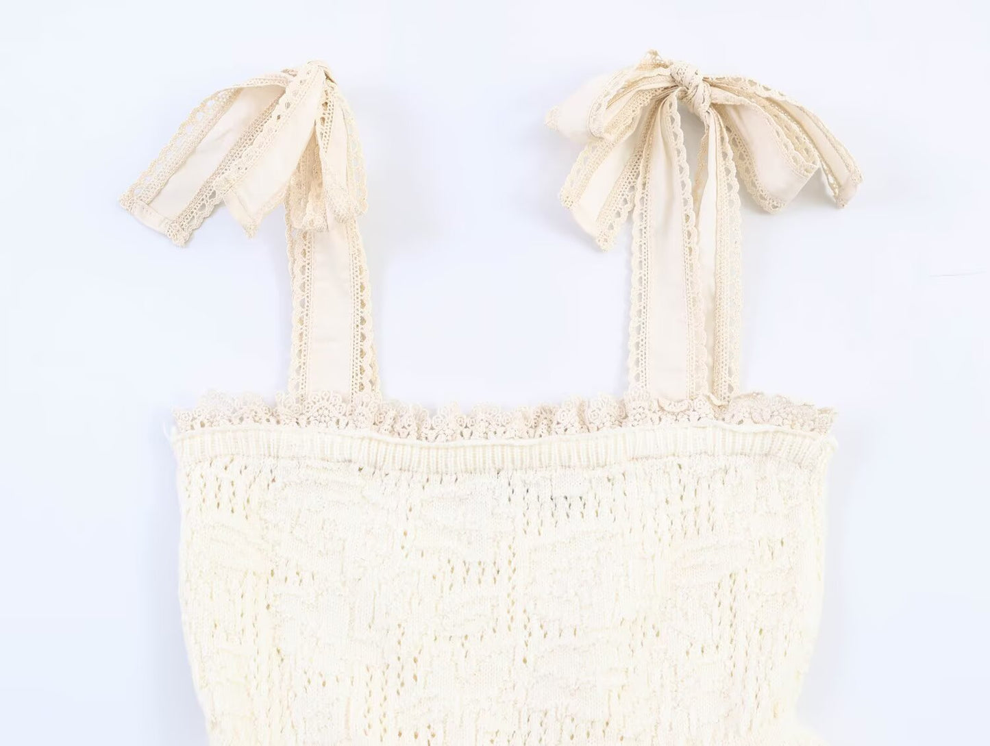 Women's bow decoration knitted top