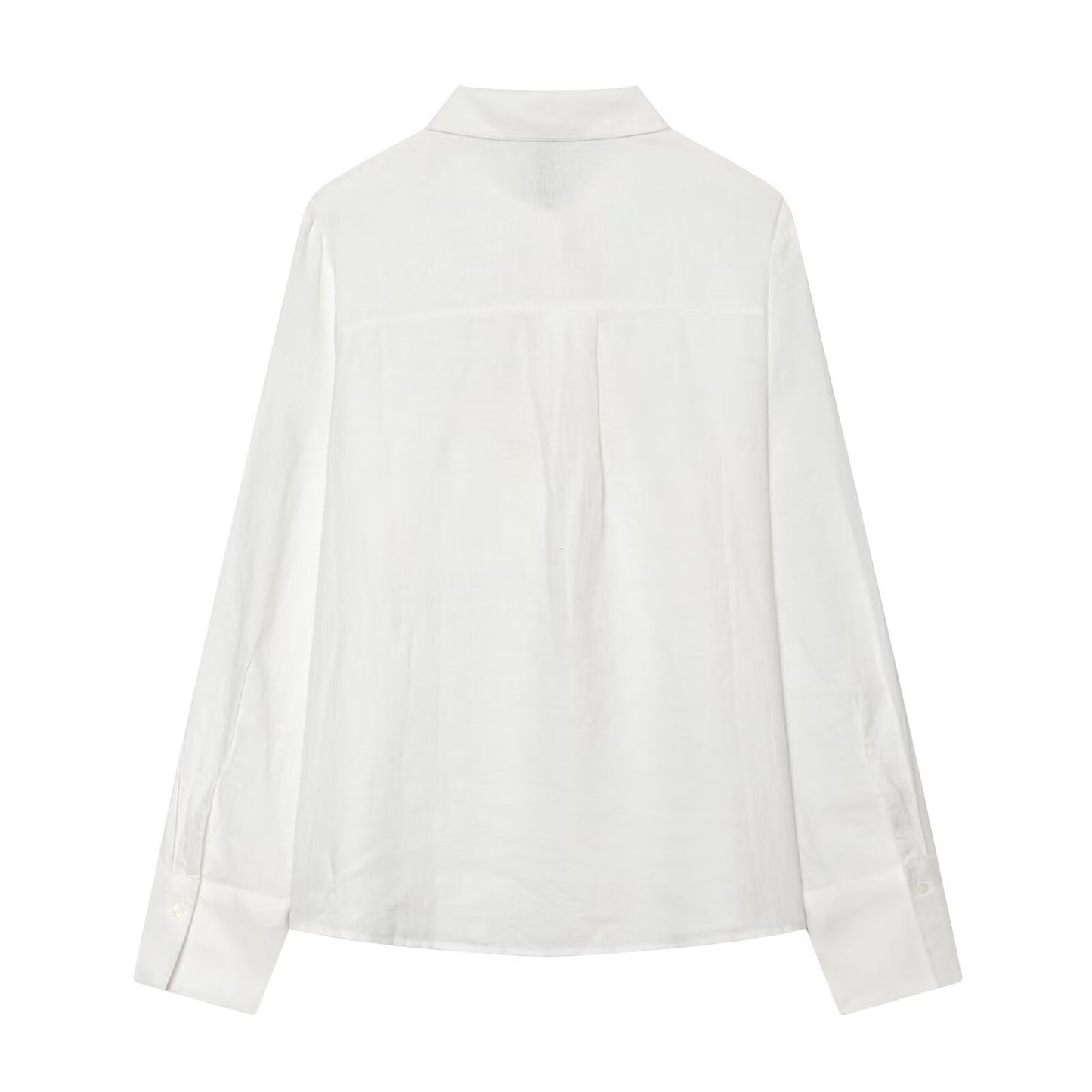 Women's linen blended linen long sleeved shirt