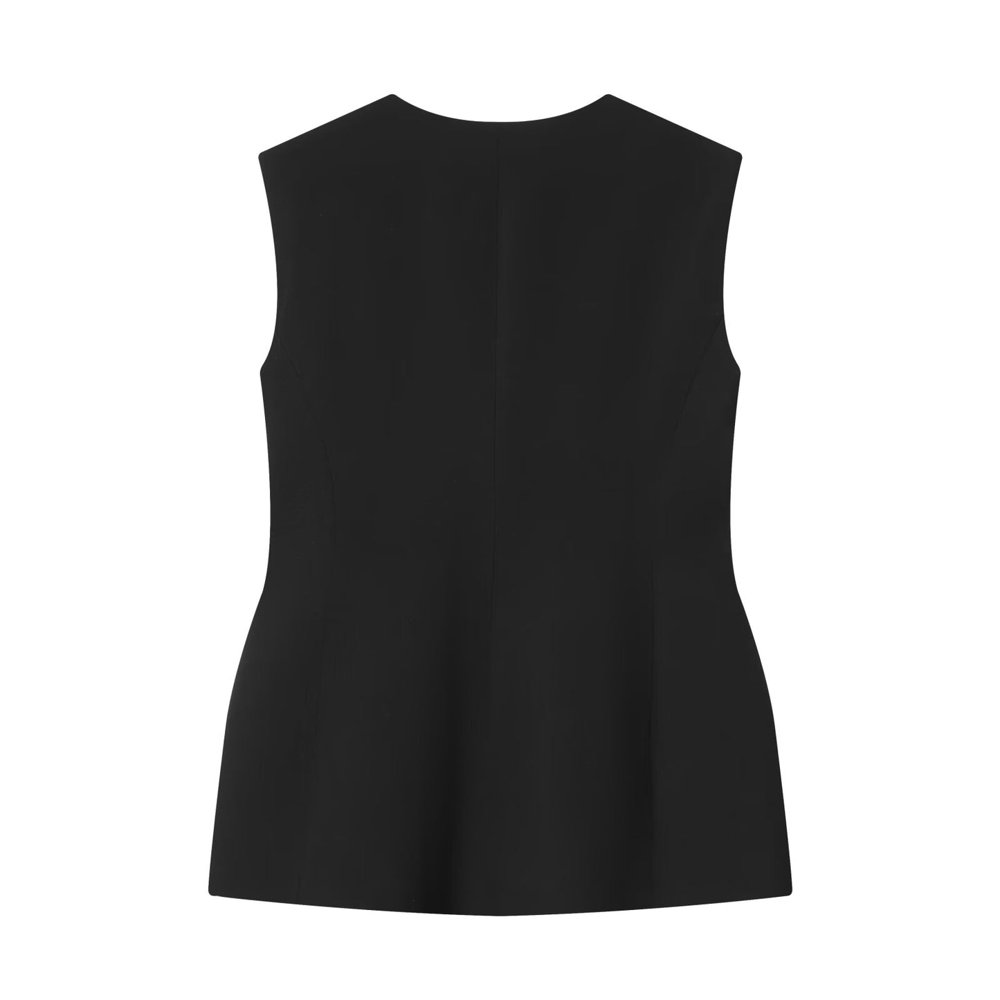 suit Women's 2 pieces black slim V-neck vest+Pants