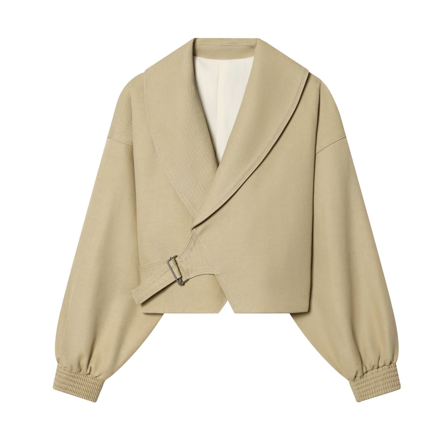 Women's long sleeved lapel short Coat